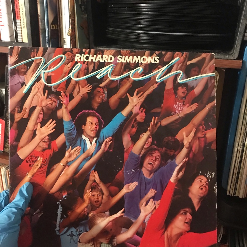 1982 Richard Simmons "Reach" Vinyl Record Album - Colorful Crowd Cover